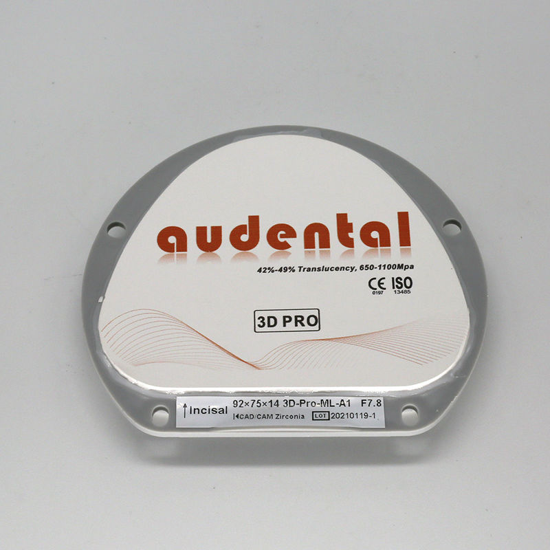 3D 프로 지르코니아 치아 흰 CAD CAM 블록 98/95/92mm 오픈 시스템 CE