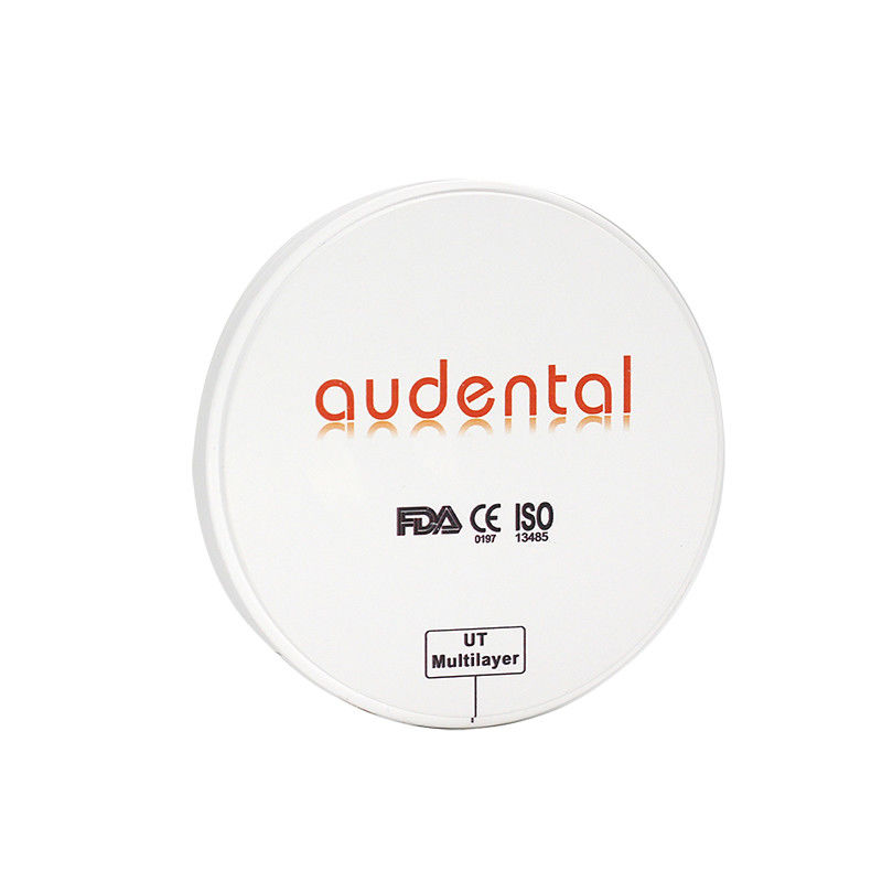 강도 600Mpa UT/DUT ML Yttria 안정화 Zirconia와 함께 12-25mm 두꺼운 다층 Zirconia 블록