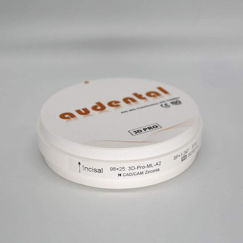 고밀도 지르코니아 세라믹 치아 밀도 시너링 후 6.0g/cm3 방사성 0.1Bq/g