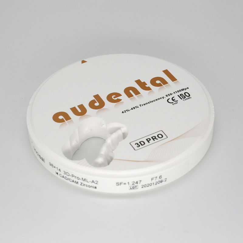650-1100Mpa 치아 지르코니아 블록 비타16 블리치4 컬러 OEM/ODM 사용 가능