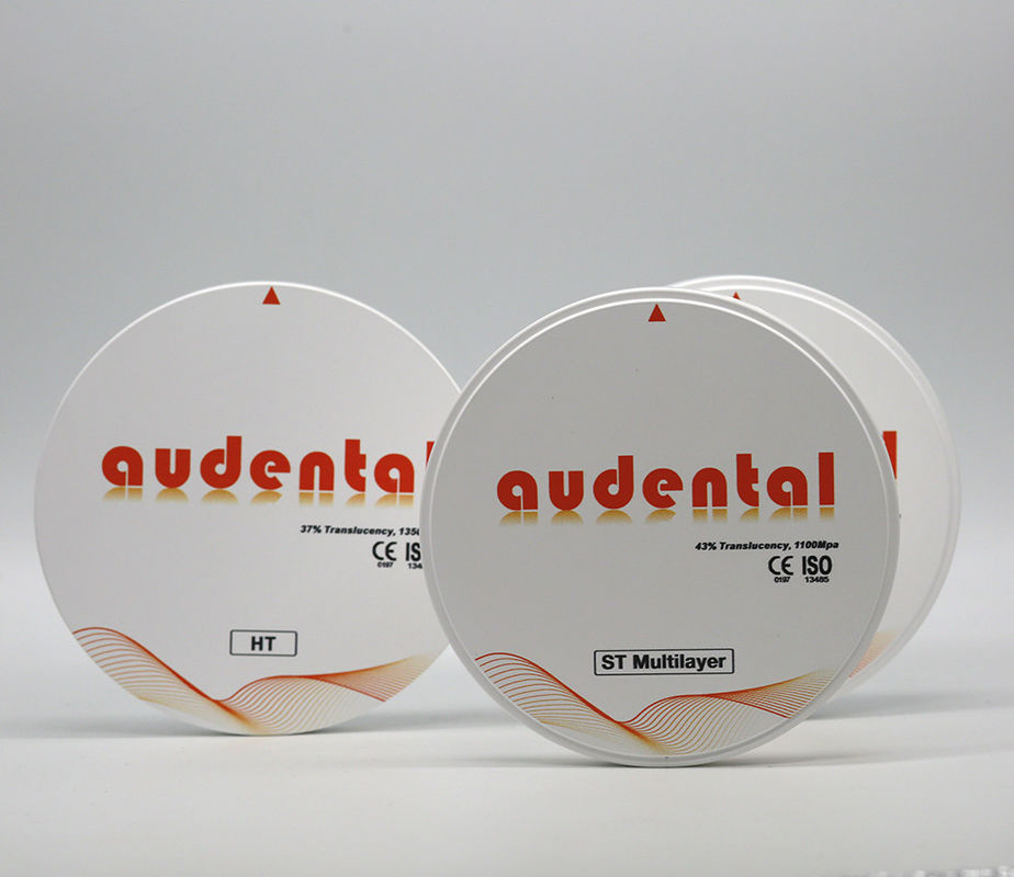 1100Mpa 43% Translucent ST Mutilayer Zirconia Blocks for Smooth Veneers 비타 16 컬러