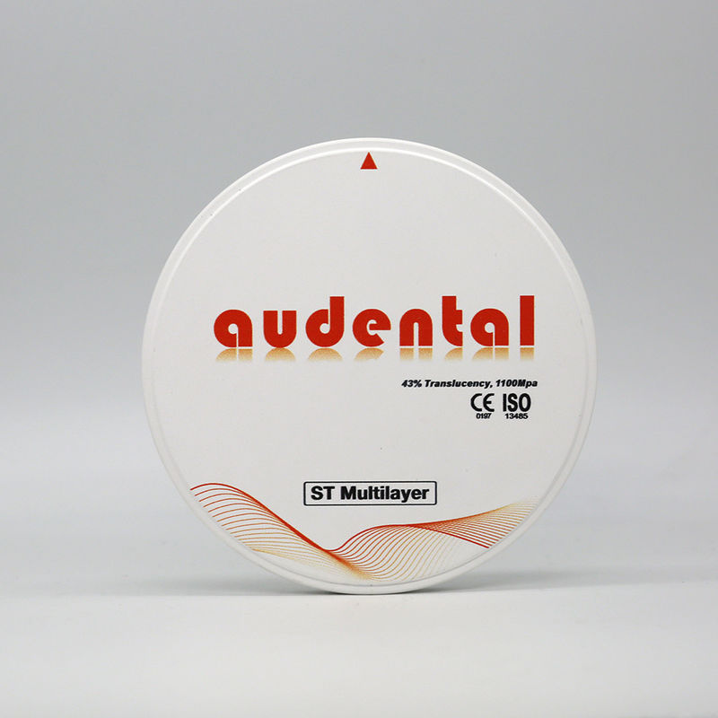 Audental 98 ST/DST 치아 지르코니아 블록 1100MPA 43% TRANSLUCENCY 색상 A1,A2,A3