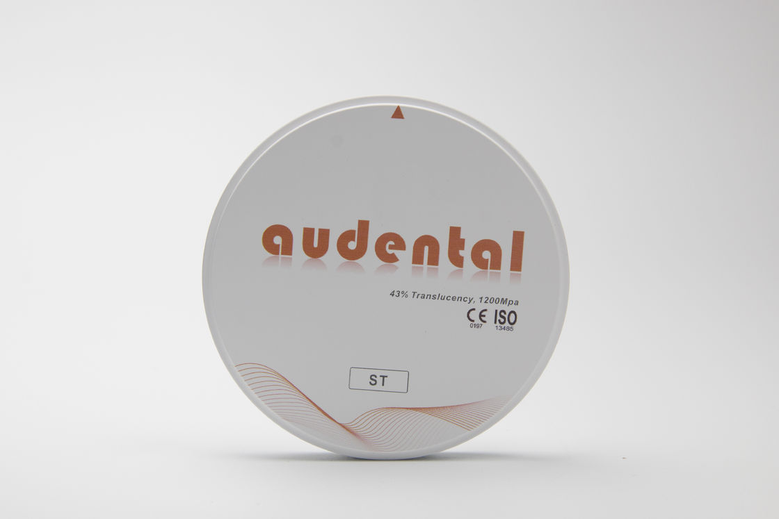 전악 치과 수복용 Audental ST/DST 지르코니아 블록, 화이트 블랭크 디스크 밀링 CAD/CAM 랩 재료 D자형 95mm