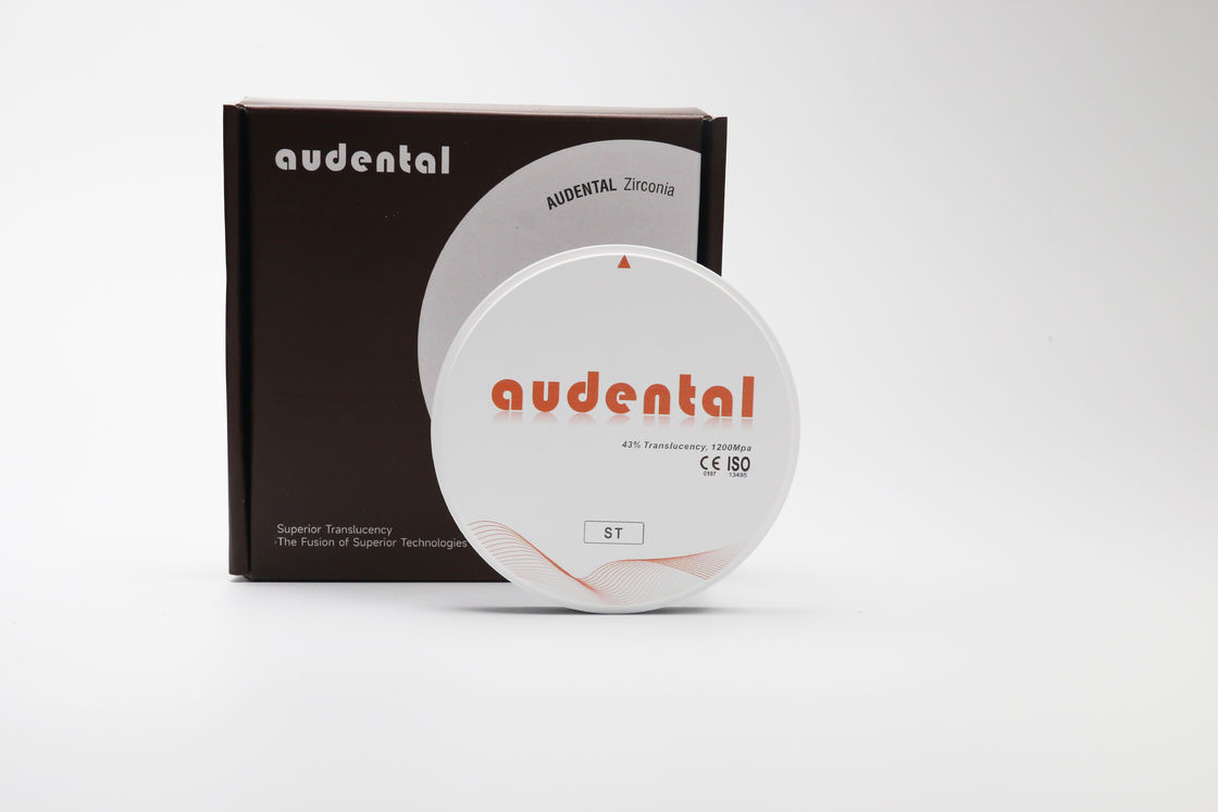 전악 치과 수복용 Audental ST/DST 지르코니아 블록, 화이트 블랭크 디스크 밀링 CAD/CAM 랩 재료 D자형 95mm