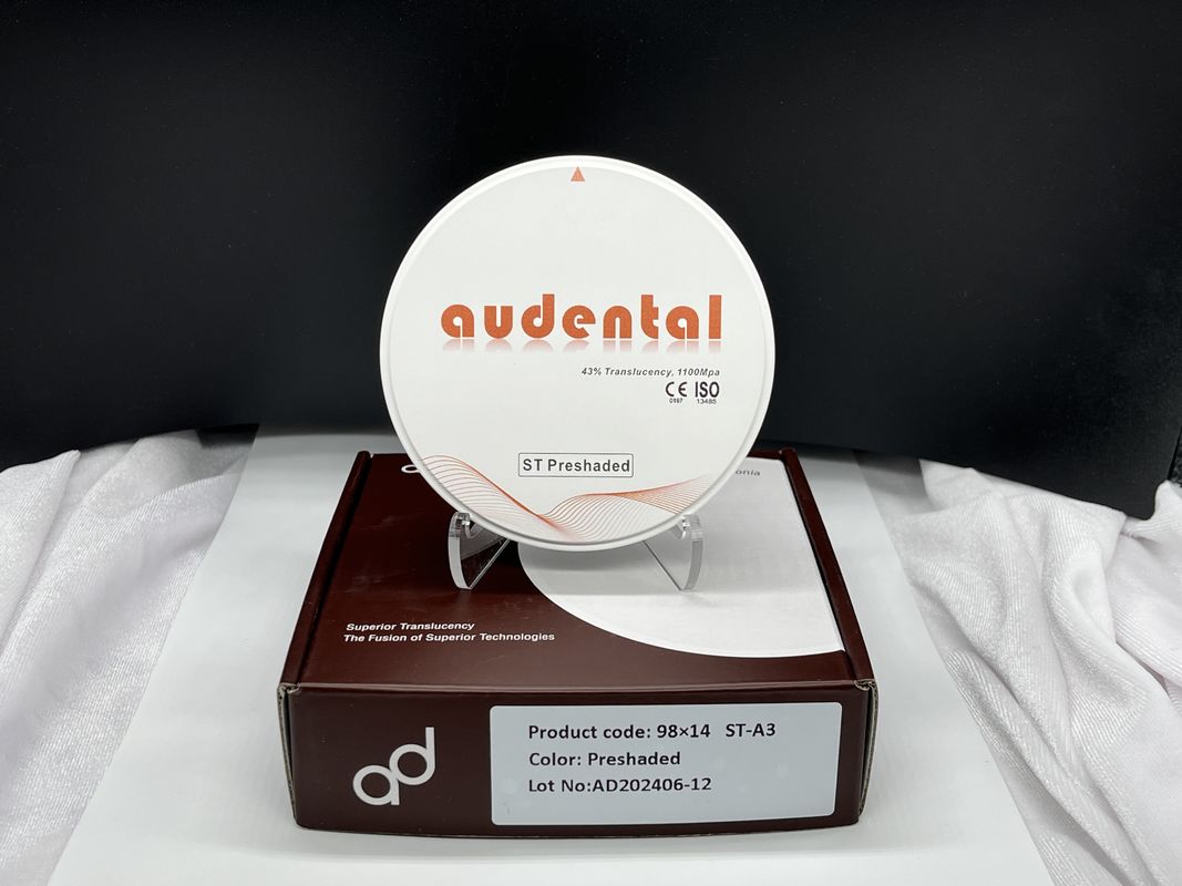 자연스러운 복원을 위해 43% 투명성 높은 밀도의 Audental Zirconia 블록