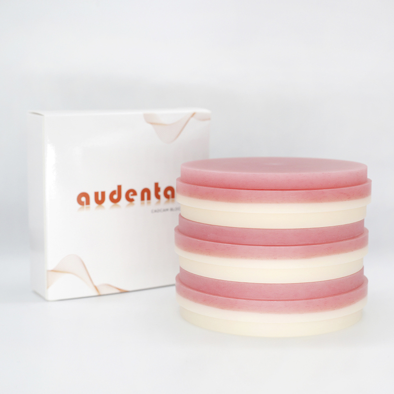 Dental Lab Milling Material Pink-A2 PMMA Block for Full Dentures 98mm/95mm Size and Shape