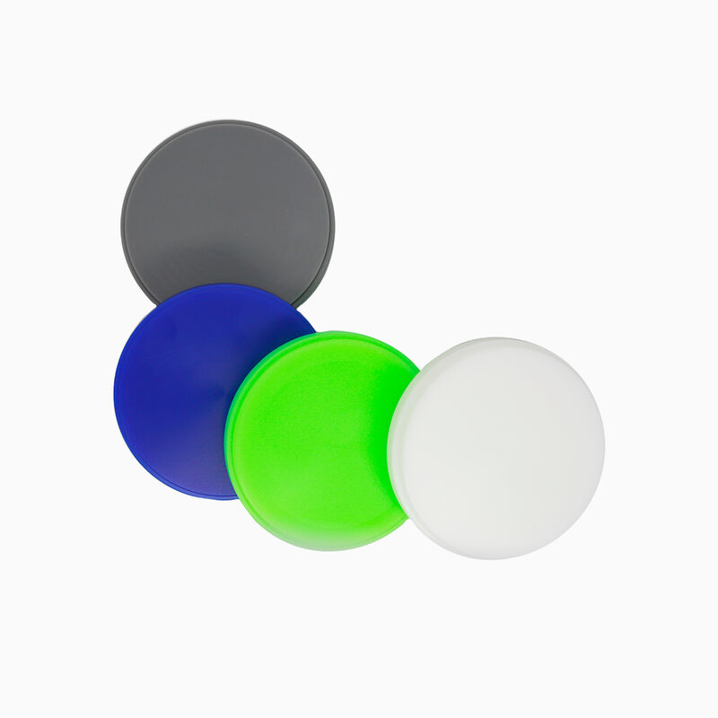 Dental Wax Disc in multiple colors blue green white designed to burn out clean and allow easy visualization of occlusal morphology