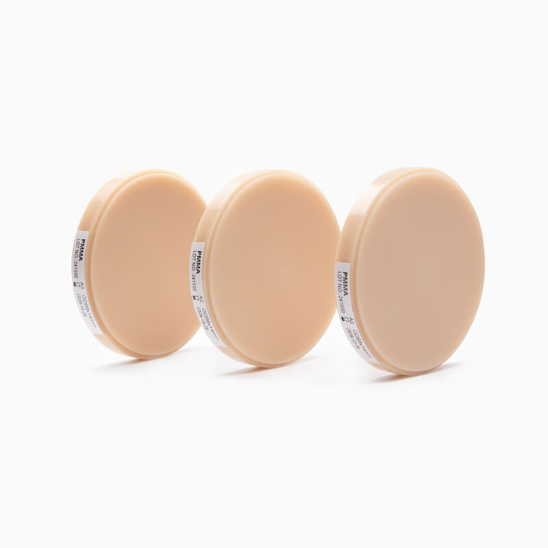 치수 98mm 및 95mm의 치과용 Pmma 블록 핑크 A2 쉐이드 임시 크라운 브릿지 및 전체 틀니 밀링에 이상적