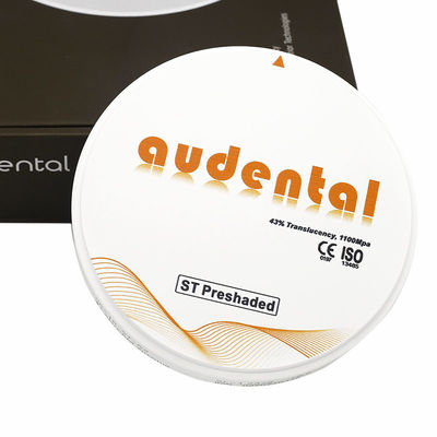 CAD CAM 사전 음영 지르코니아 블록 ST/DST 고 투명도 지르코니아 43% ISO