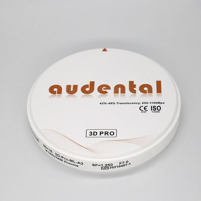 98mm Audental Zirconium 블록 치과 연구실용 하얀 Zirconia 블록
