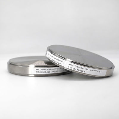 98mm Gr5 치아 Ti 빈 CAD CAM 치아 밀링 치아 티타늄 디스크 왕관