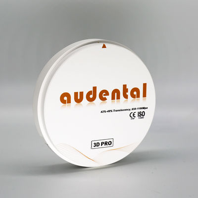 투명성 42-49% Audental CAD CAM 지르콘 디스크, 20 컬러 치아 지르코니아 블록