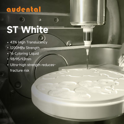 1200mpa 고강성 ST 백색 Zirconia 빈 43% 투명 치아 Zirconia 블록