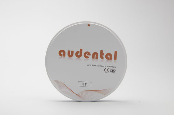 Audental ST 전체 아치 치아 복원을 위한 지르코니아 블록 백색 빈 디스크 프레싱 CAD/CAM 실험실 재료 D 모양 95mm
